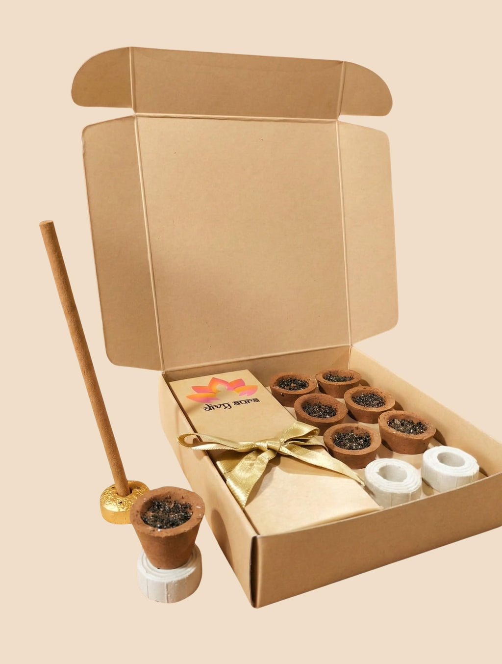 Natural Sambrani Dhoop Cup & Incense Stick Gift Set