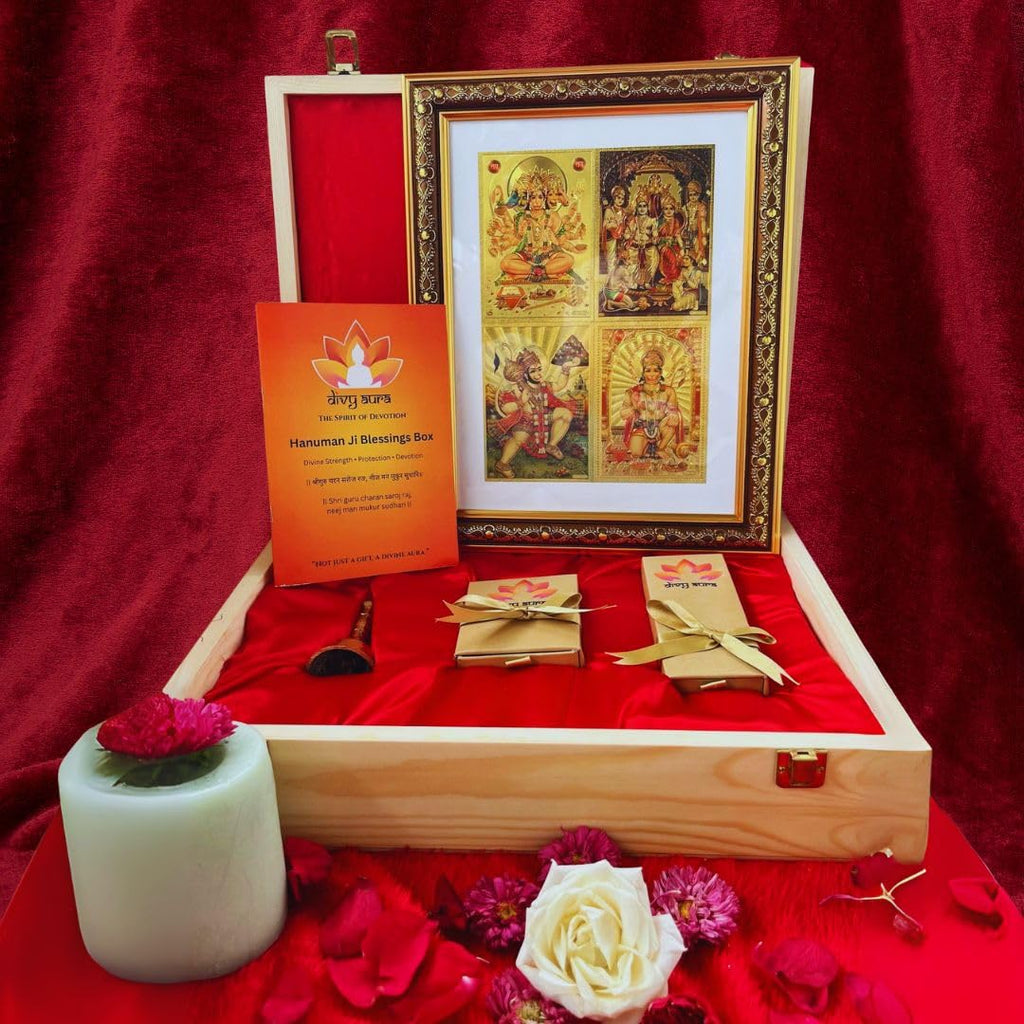 Hanuman Ji 4 Roops Premium Wooden Box Gift Set
