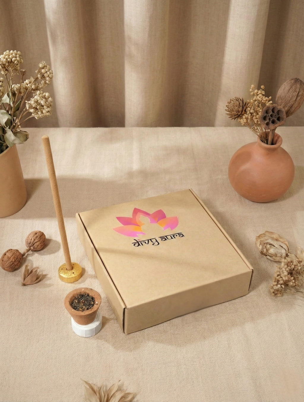 Natural Sambrani Dhoop Cup & Incense Stick Gift Set