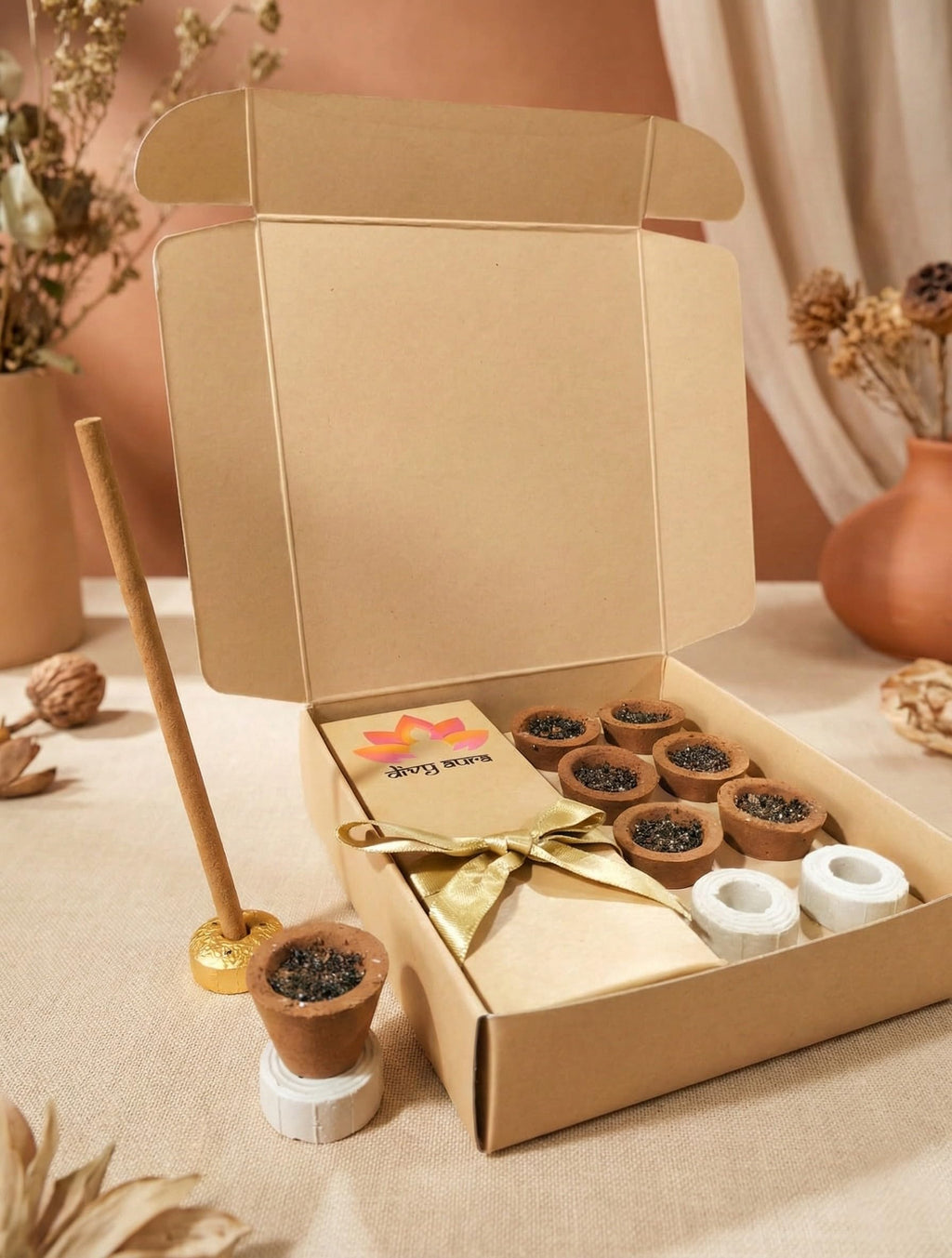 Natural Sambrani Dhoop Cup & Incense Stick Gift Set