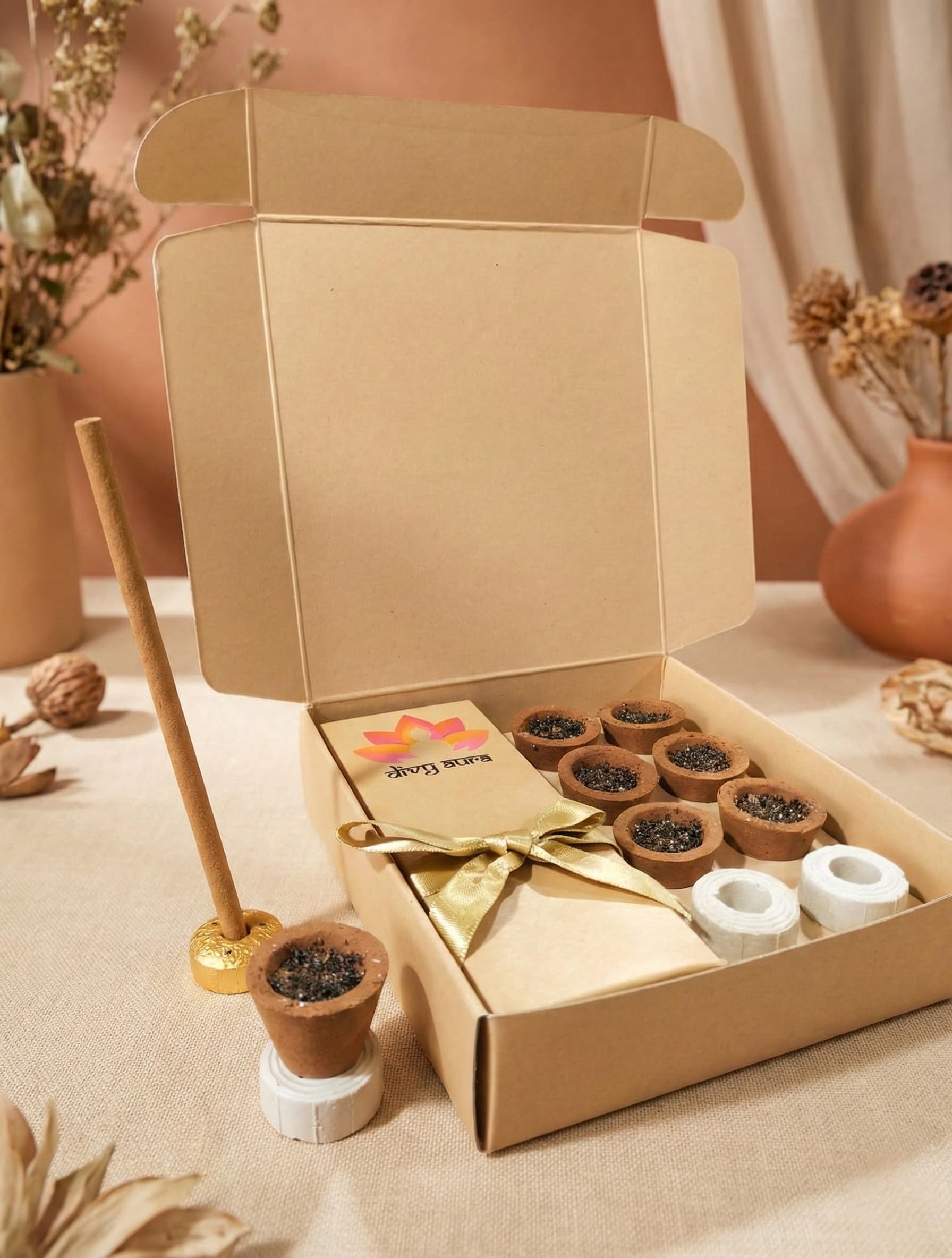 Natural Sambrani Dhoop Cup & Incense Stick Gift Set