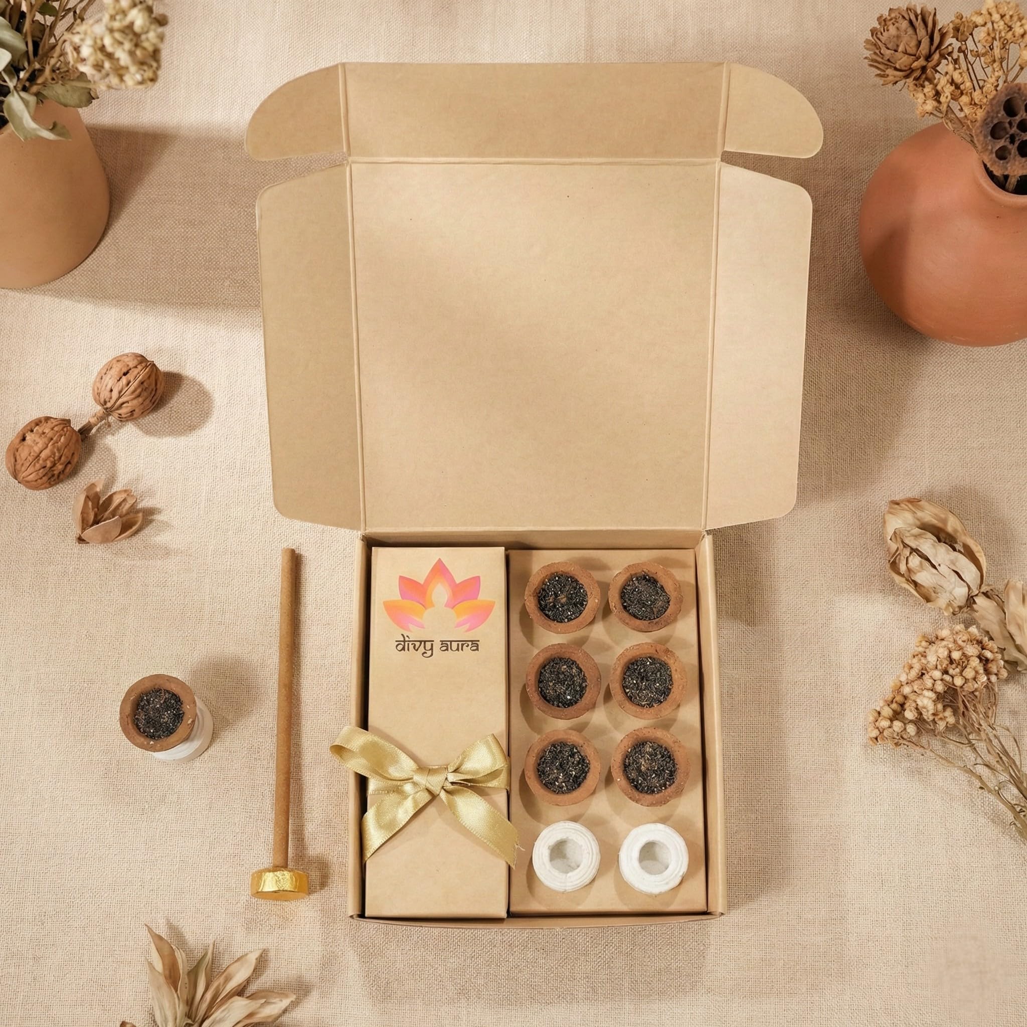 Natural Sambrani Dhoop Cup & Incense Stick Gift Set