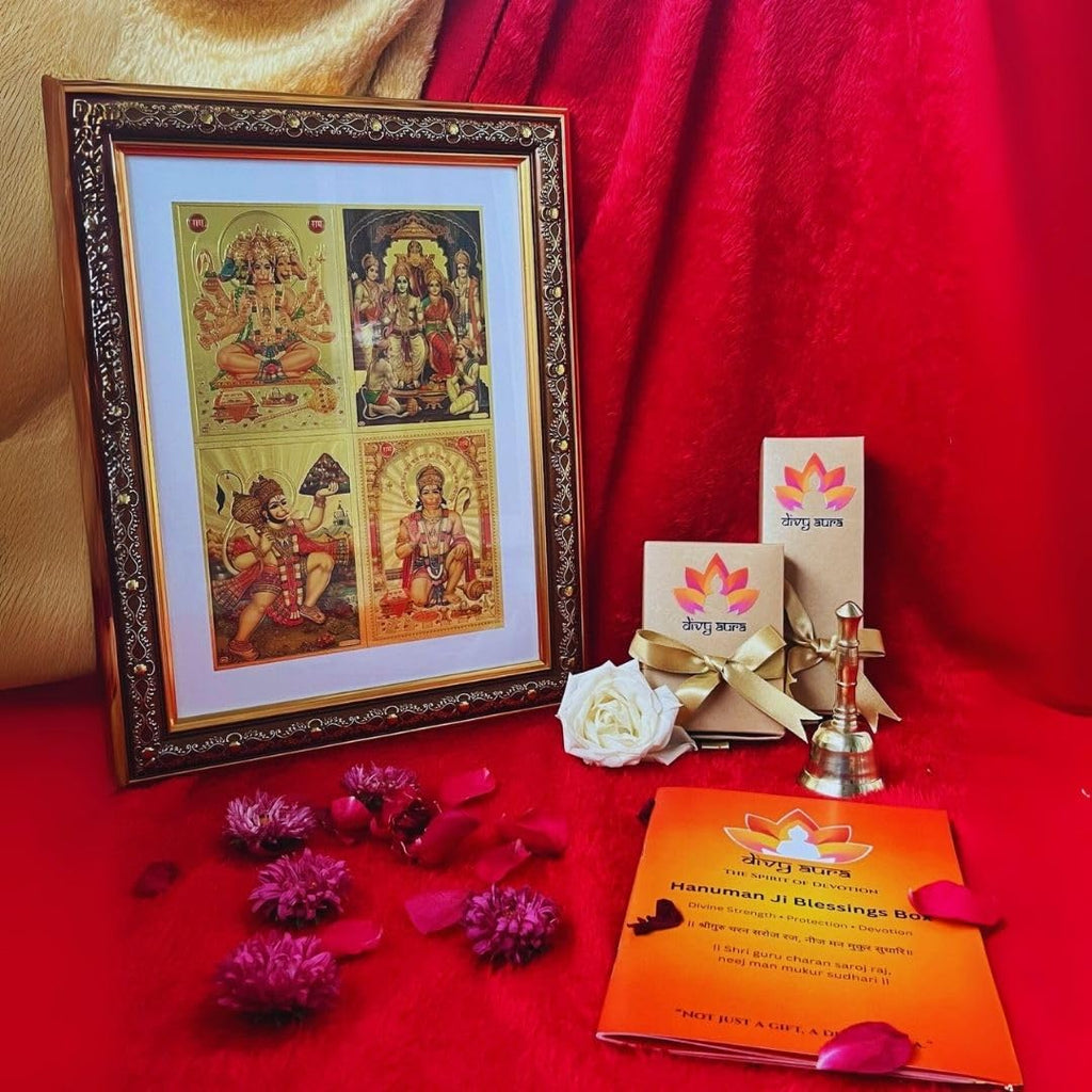 Hanuman Ji 4 Roops Premium Wooden Box Gift Set